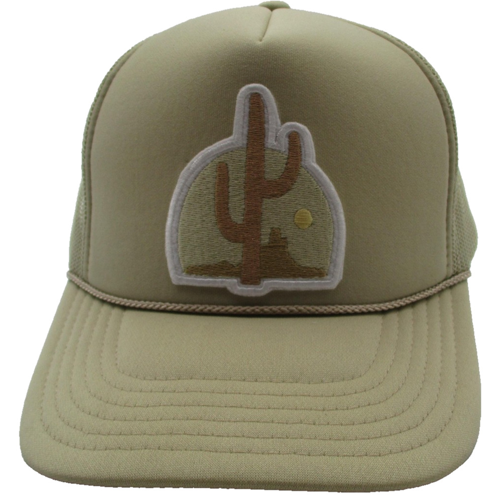 Otto Cactus Desert Hat Cap Snap Back Mens One Size Beige Trucker Mesh Patch